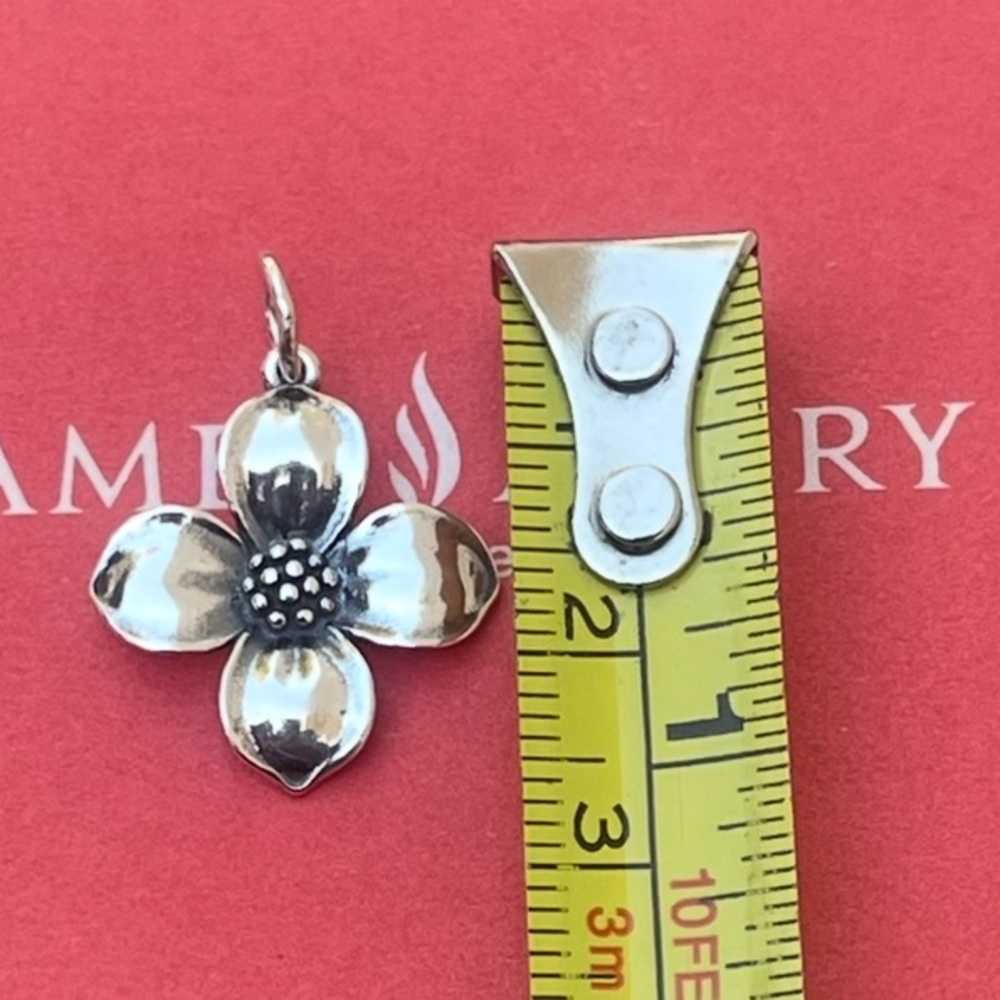 James Avery Polished Silver dogwood Flower Charm earrings set - Picture 8 of 9